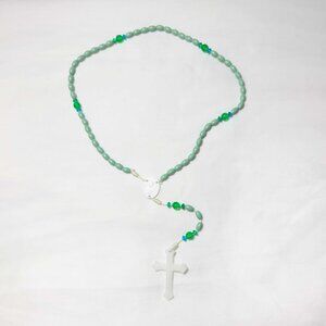 Daily 17" Fern & Jade Green Religious Unisex Catholic Rosary Prayer Beads
